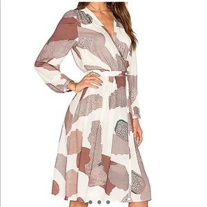 Maria Stanley wrap midi abstract print dress
